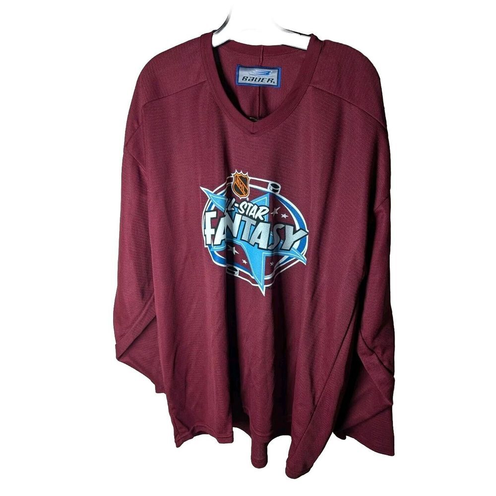 Vintage Bauer‎ Hockey Jersey NHL All-Star Fantasy XL Red Long Sleeve